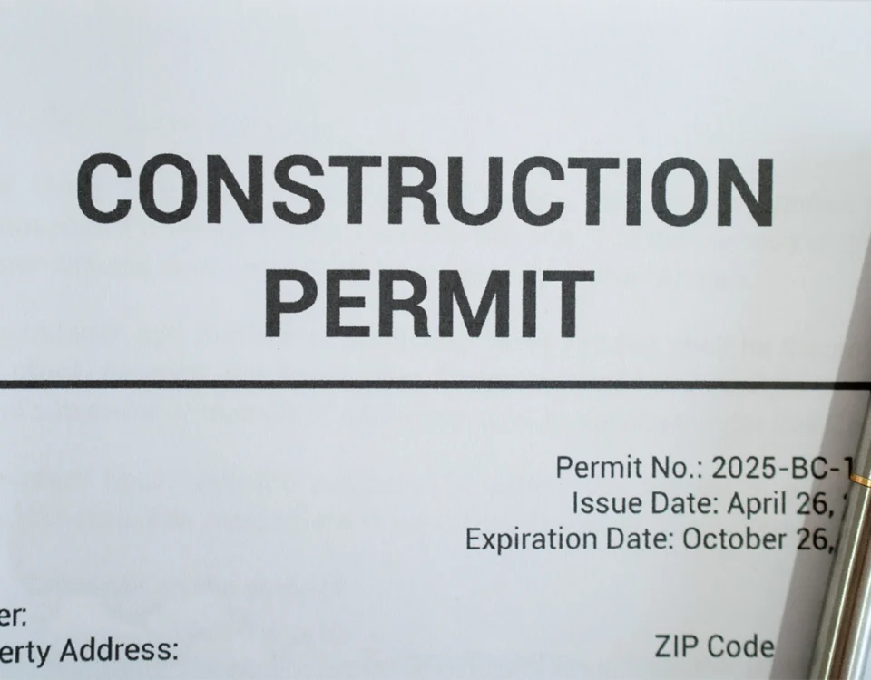 Construction permit document required to rebuild a home in California after fire damage
